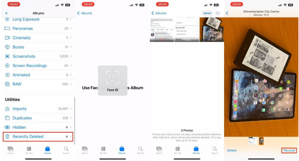 辰溪苹果14维修分享 iPhone14 上恢复已删除的照片 